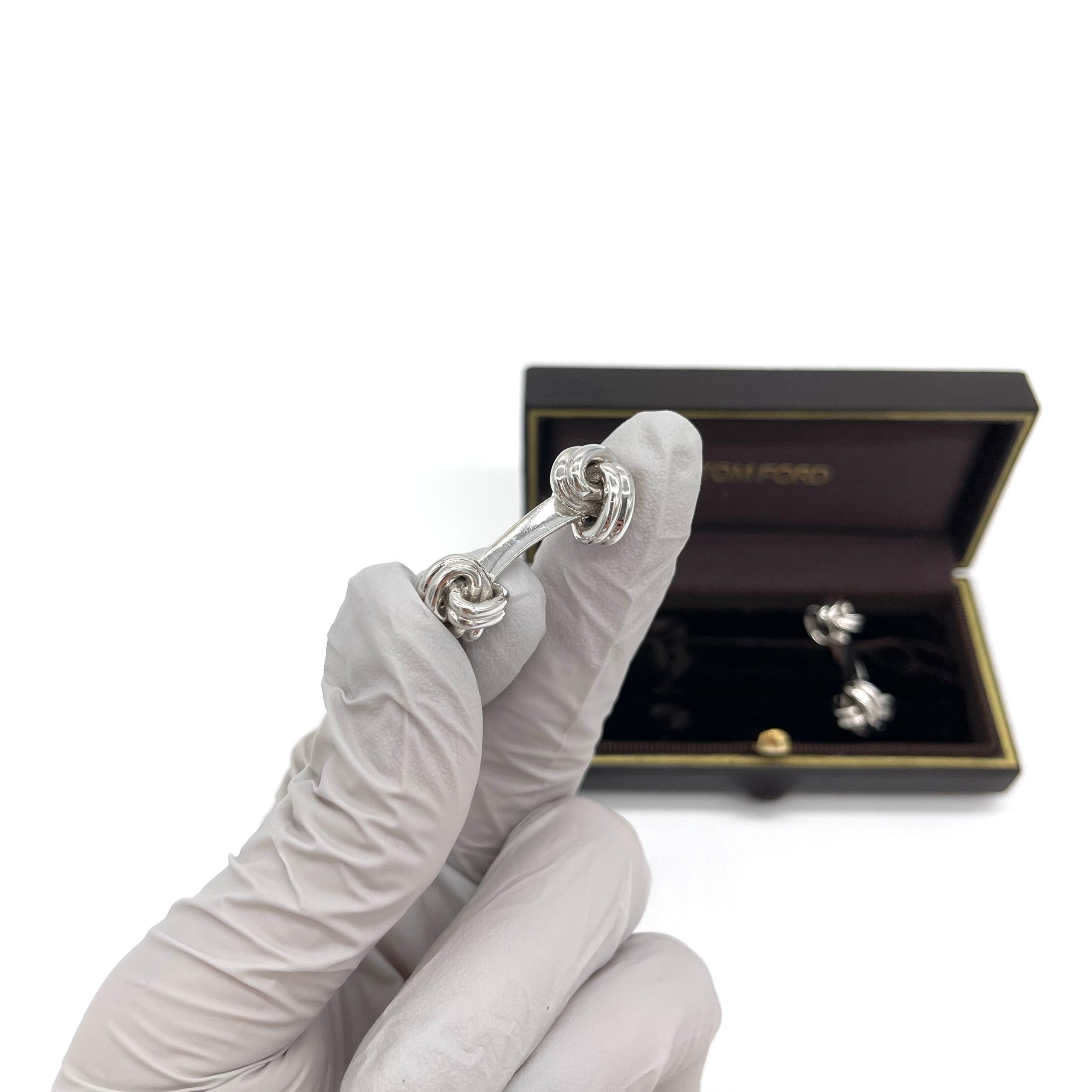 TOMFORD 18K WHITE GOLD CUFFLINKS