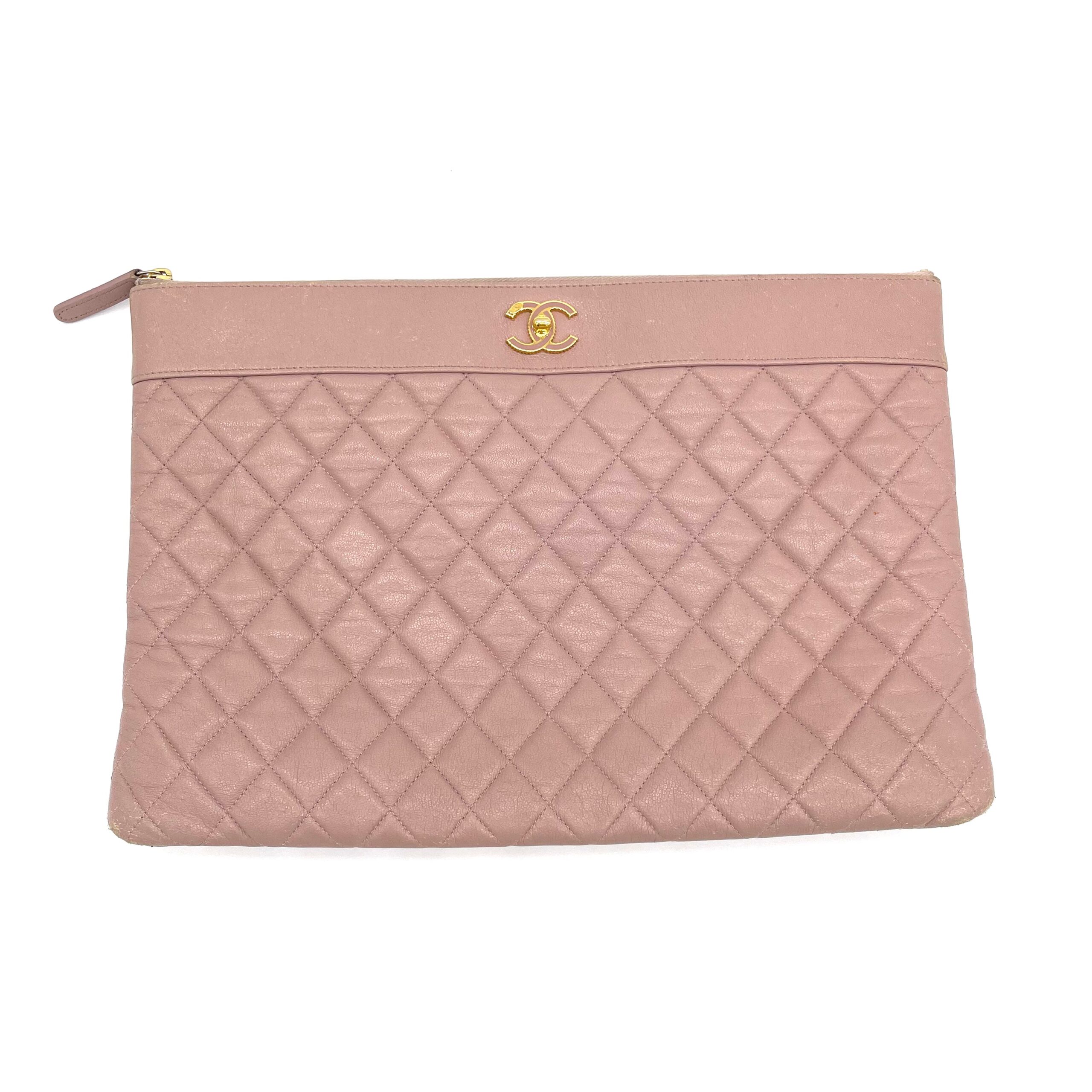 Chanel Mademoiselle Vintage O Case Clutch Quilted Sheepskin Large 2016-2017