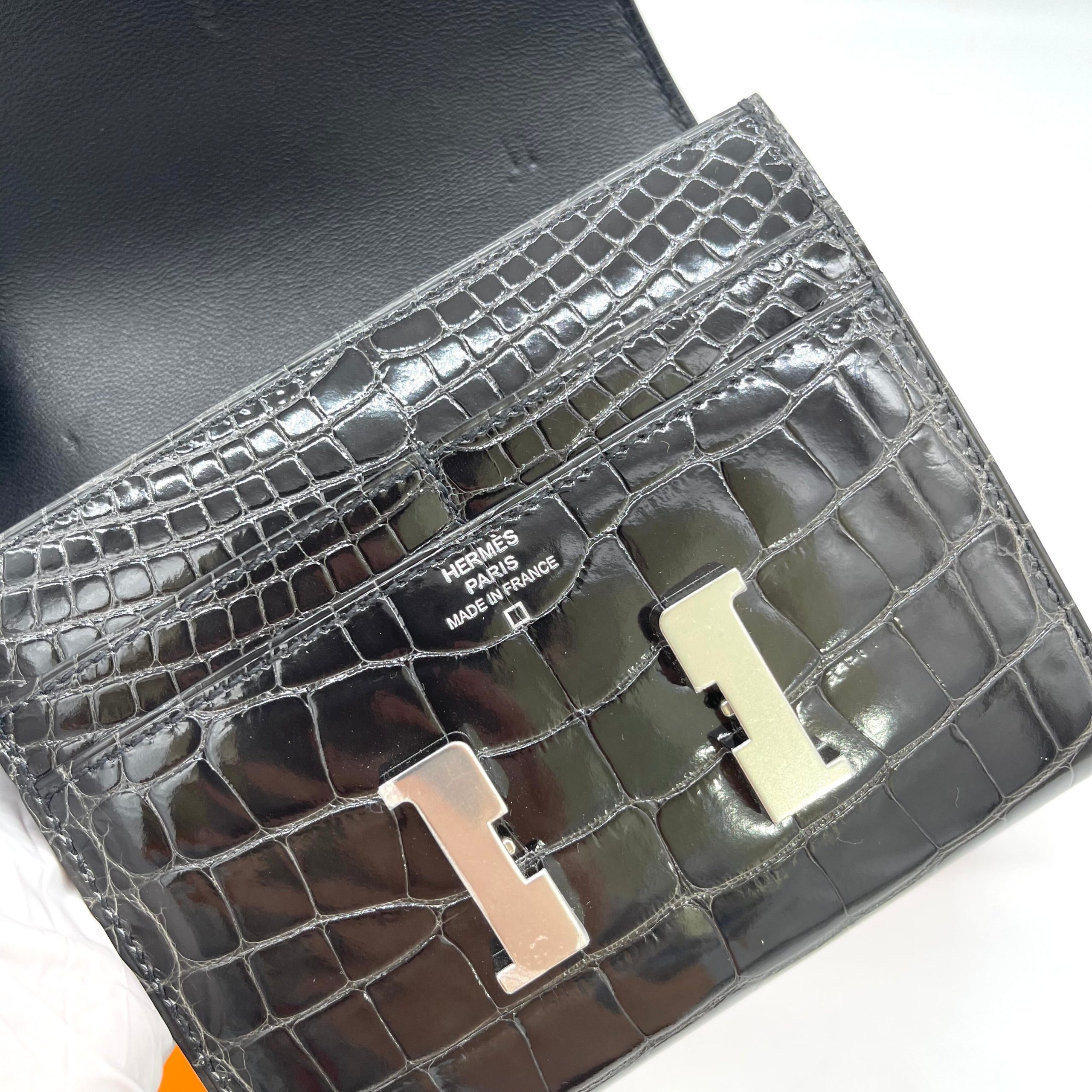 [Brand New] HERMES Constance Compact Alligator Wallet