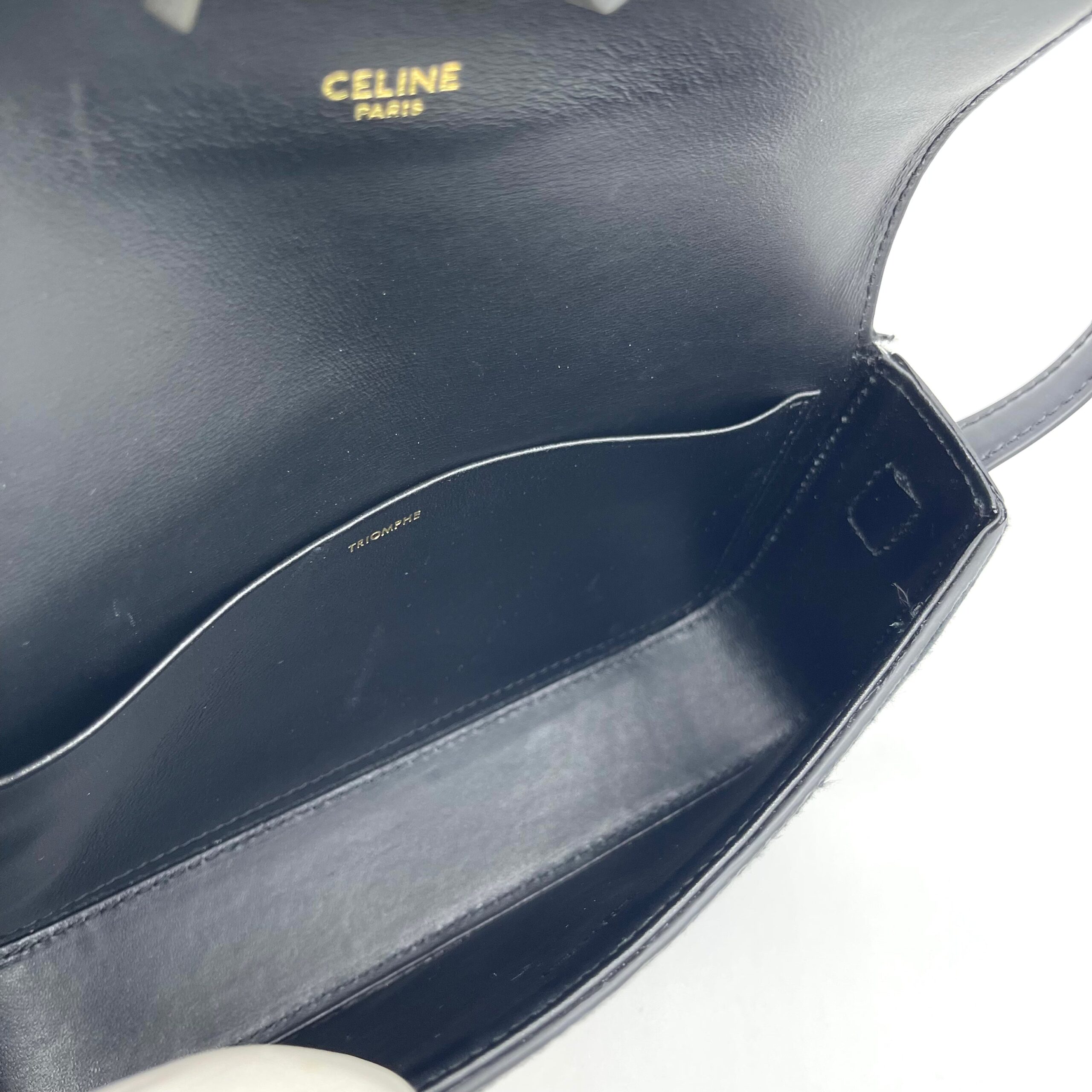 CELINE Triomphe Shoulder Bag In Velvet And Calfskin