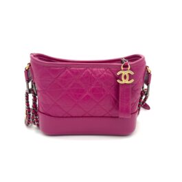 [NEW CONDITION]CHANEL Aged Calfskin Quilted Small Gabrielle Hobo Pink 2019