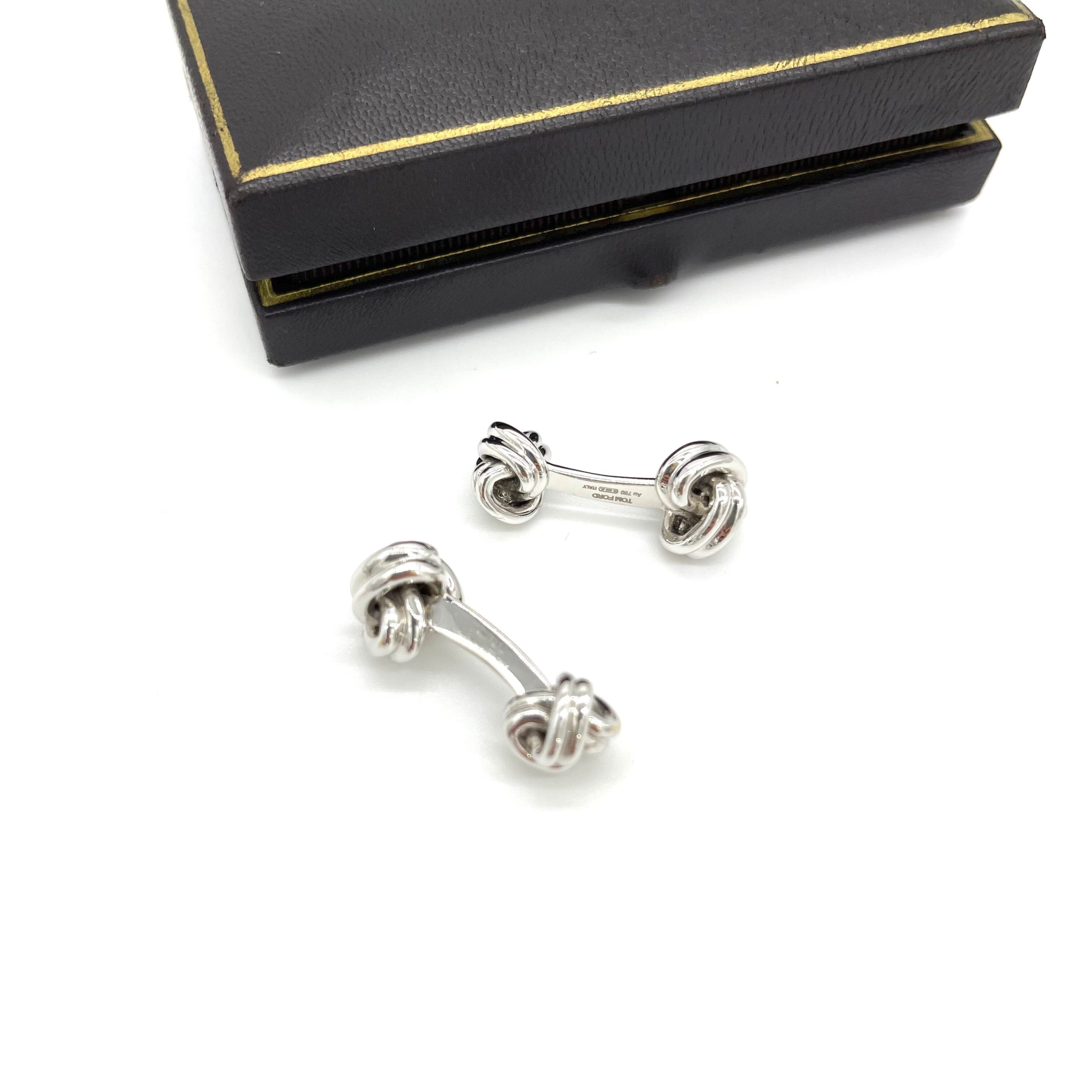 TOMFORD 18K WHITE GOLD CUFFLINKS
