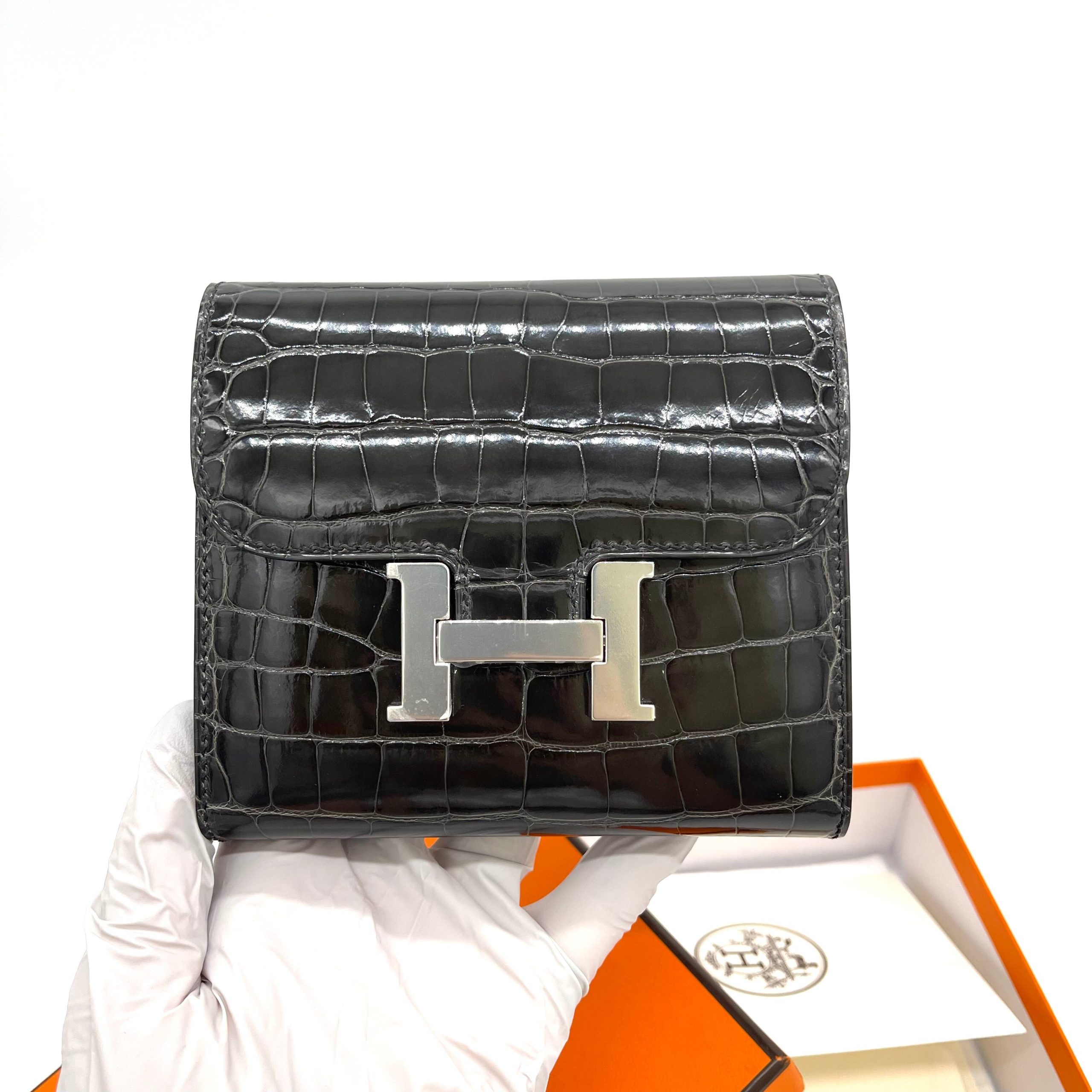 [Brand New] HERMES Constance Compact Alligator Wallet