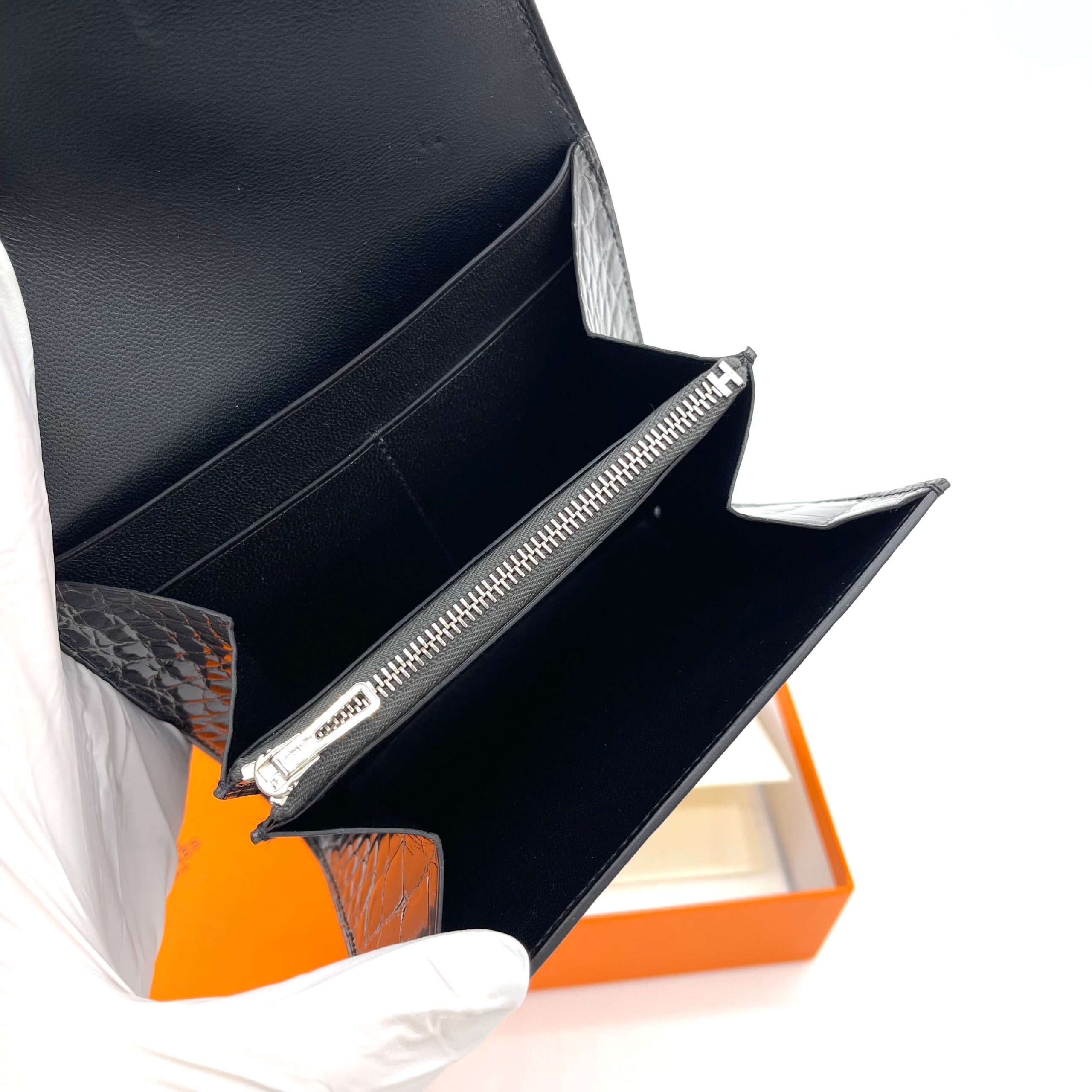 [Brand New] HERMES Constance Compact Alligator Wallet