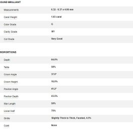 Guaranteed Authentic GIA Loose Diamond 1.03 Carat Natural Diamond 1.03/G/SI1 with GIA Certification