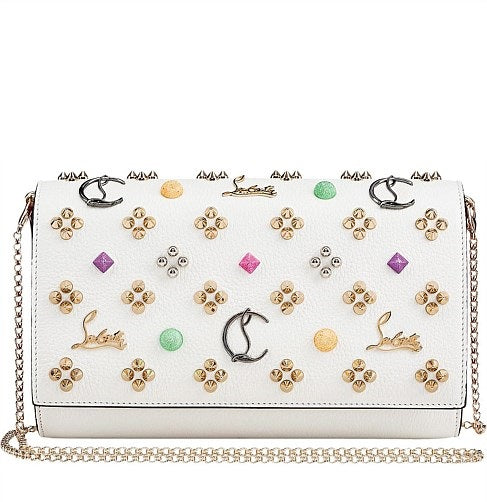 CHRISTIAN LOUBOUTIN PALOMA CLUTCH CALF EMP/SP LOUBINTHESKY GRANITE