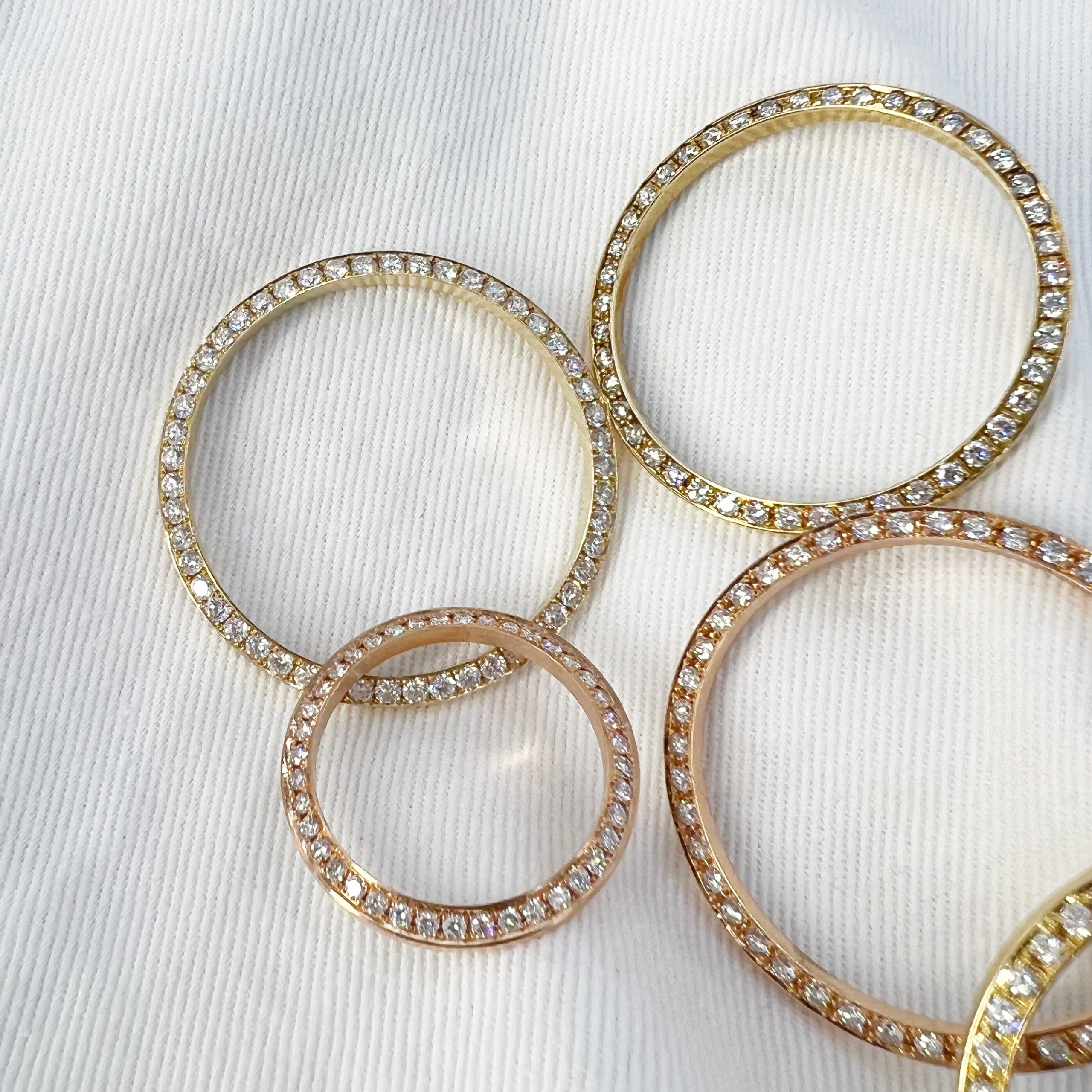 Rolex Date Just, Day Date Diamond Bezel Sizes from 26mm - 36mm Available Color (Gold, White Gold, Rose Gold)