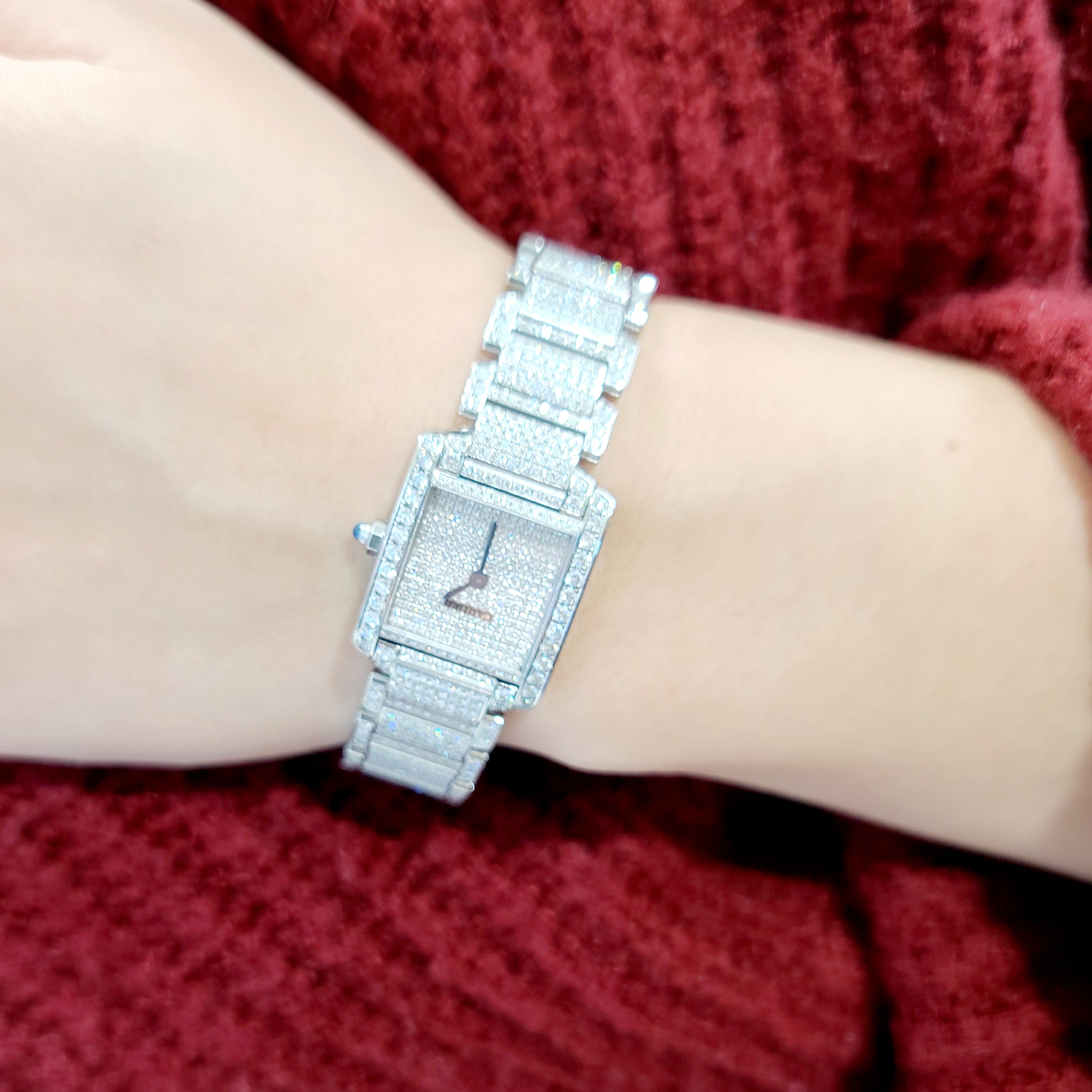 CARTIER Française Full Diamond Pavé Watch