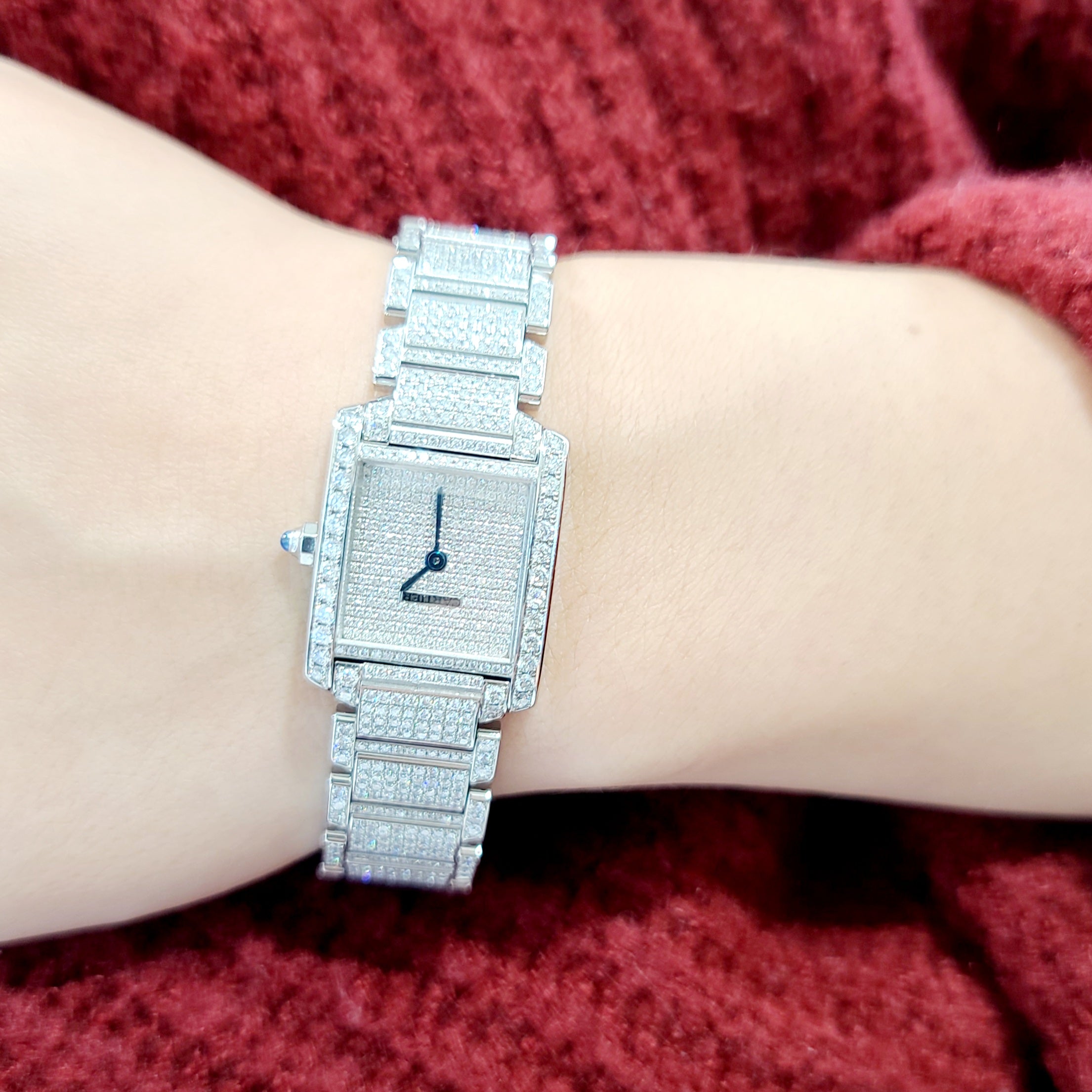 CARTIER Française Full Diamond Pavé Watch