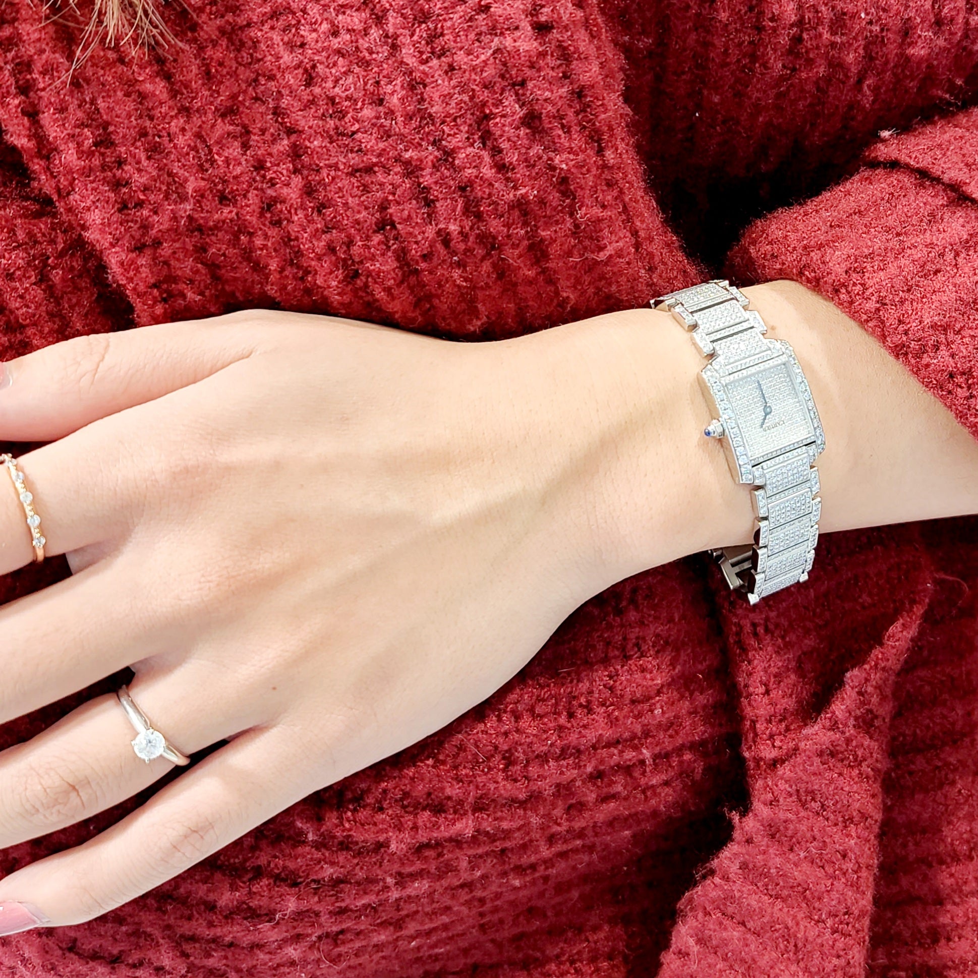 CARTIER Française Full Diamond Pavé Watch