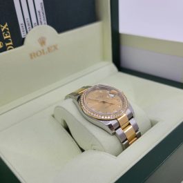 2014 Rolex 116243 date just factory tenpoint dail $ diamonds bazel Twotone 18k gold all factory parts