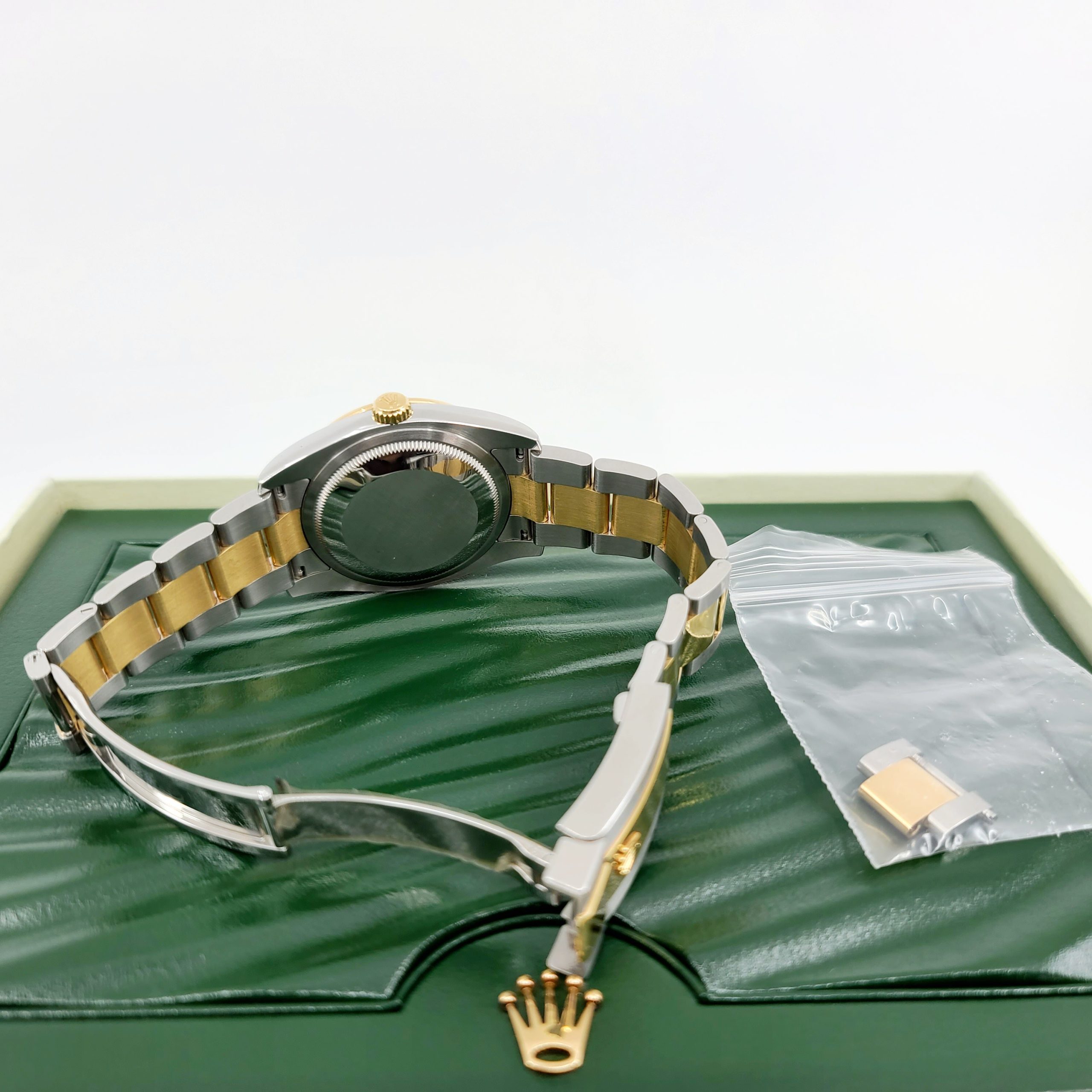 2014 Rolex 116243 date just factory tenpoint dail $ diamonds bazel Twotone 18k gold all factory parts