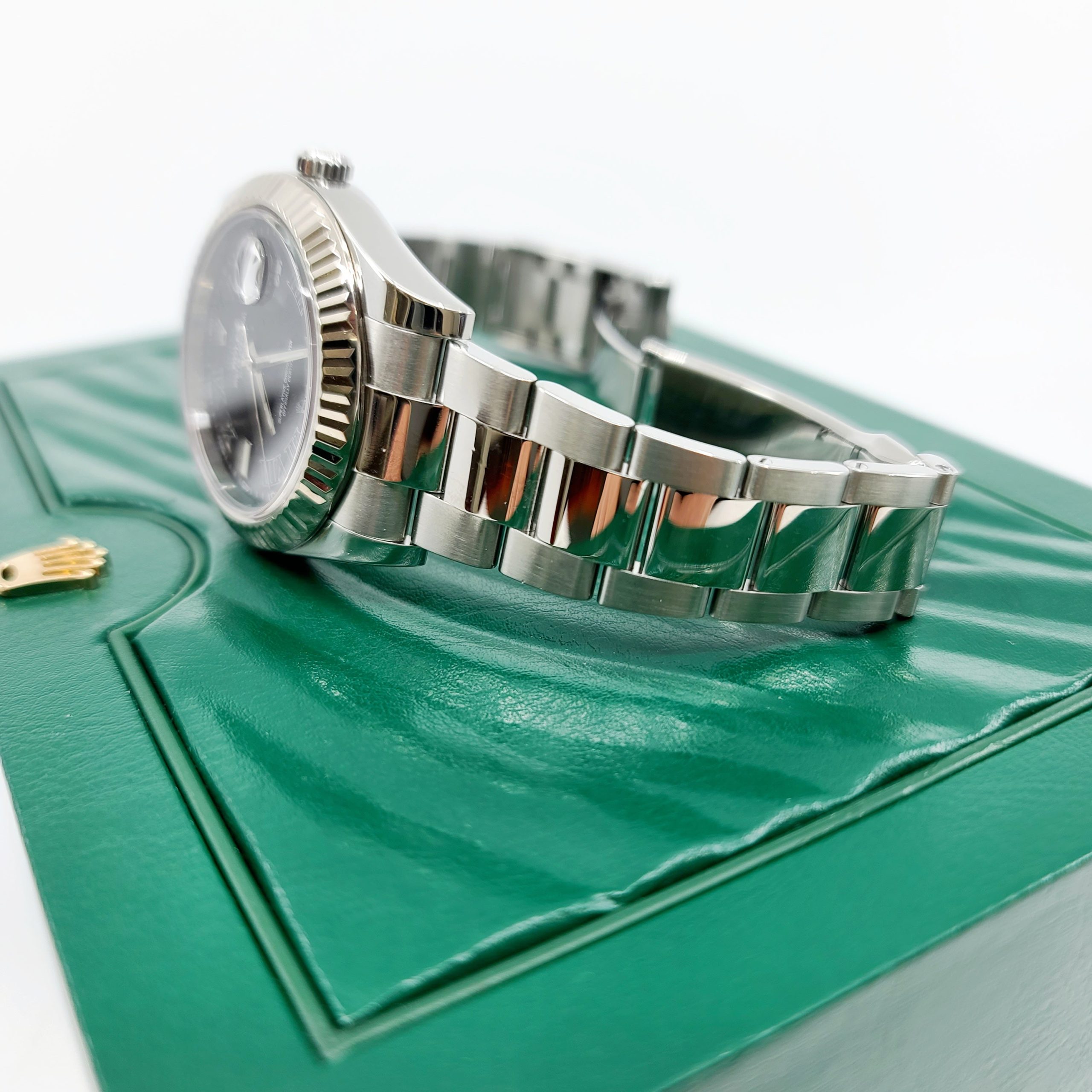 ROLEX Datejust II 116334 Gray Black Roman Dial Oyster Bracelet 41mm