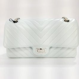 2022 Year Brand New Chanel 2.55 HANDBAG Aged Calfskin & Silver-Tone Metal Light Blue