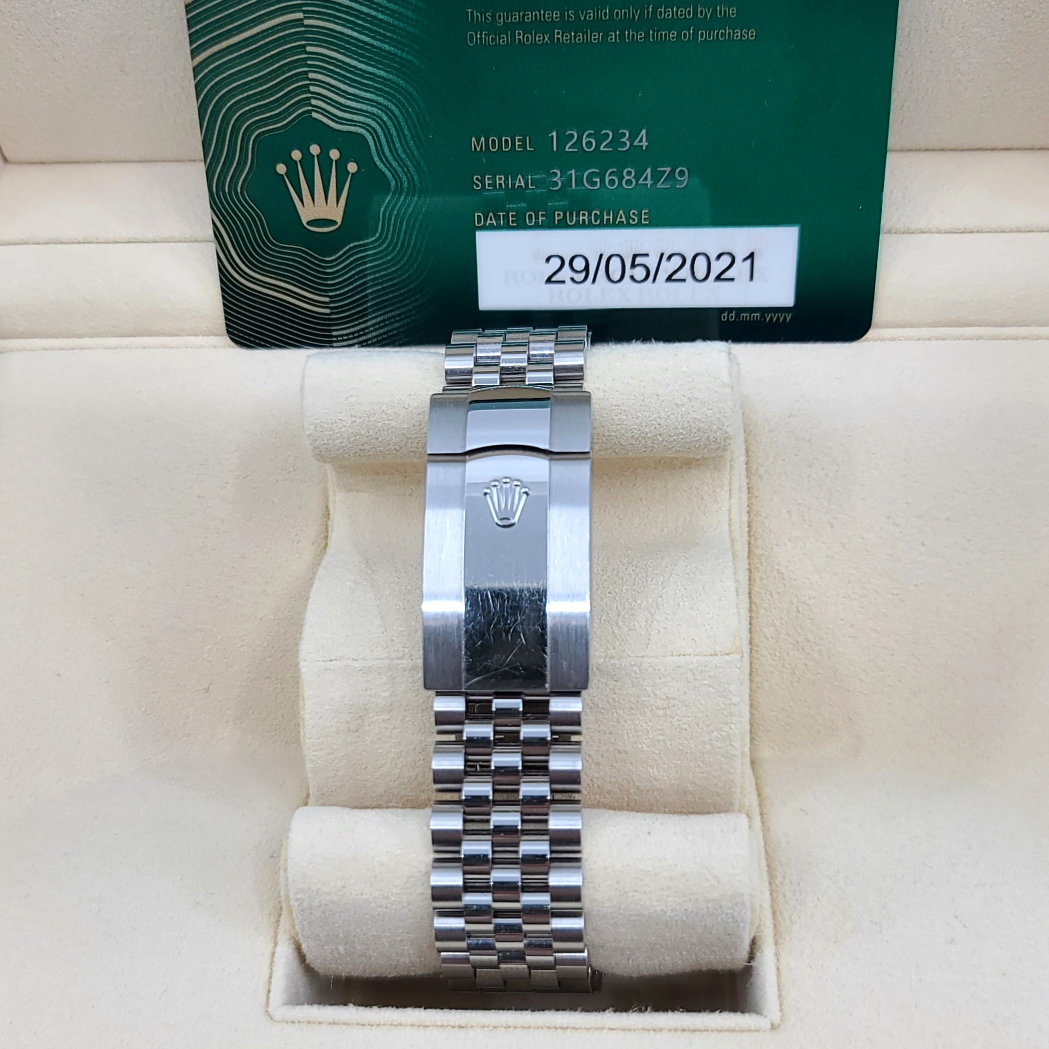 2021 Year Rolex Datejust 126234 Steel 36mm Pink Jubilee Diamond Dial Jubilee Bracelet Auto