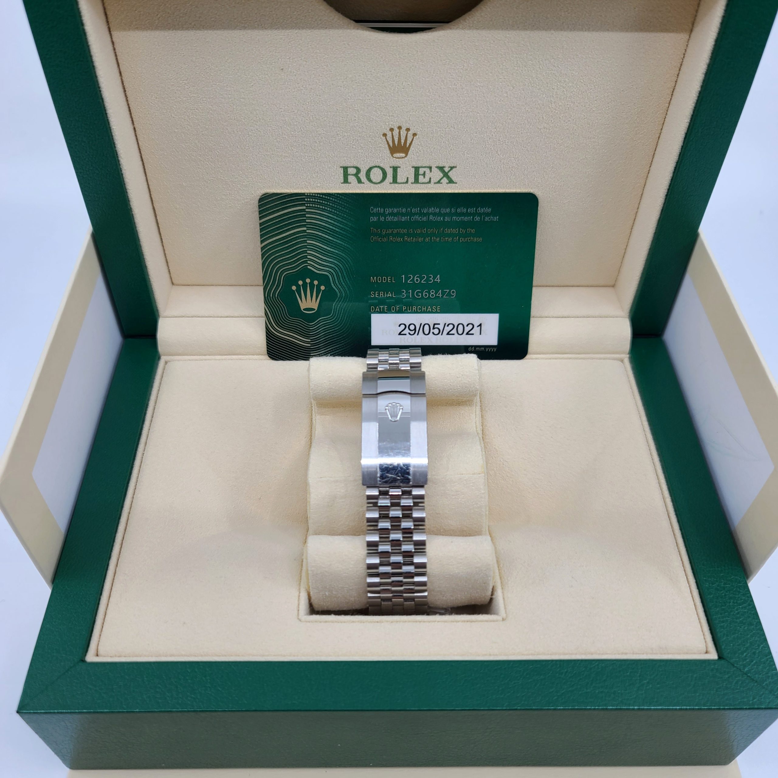2021 Year Rolex Datejust 126234 Steel 36mm Pink Jubilee Diamond Dial Jubilee Bracelet Auto