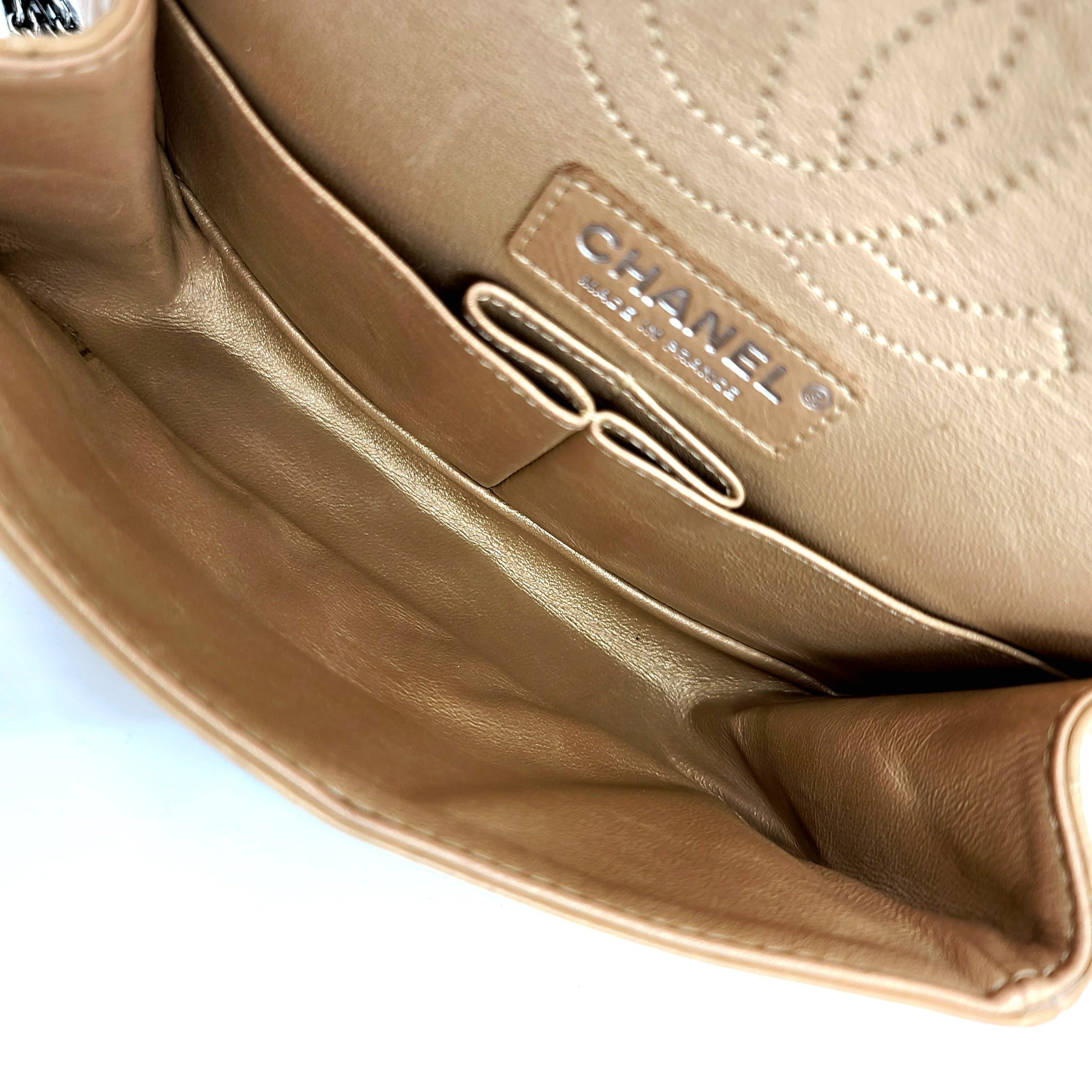 2014 Chanel Gold Aged Calfskin Lucky Charms 2.55 Reissue 224 Double Flap Bag