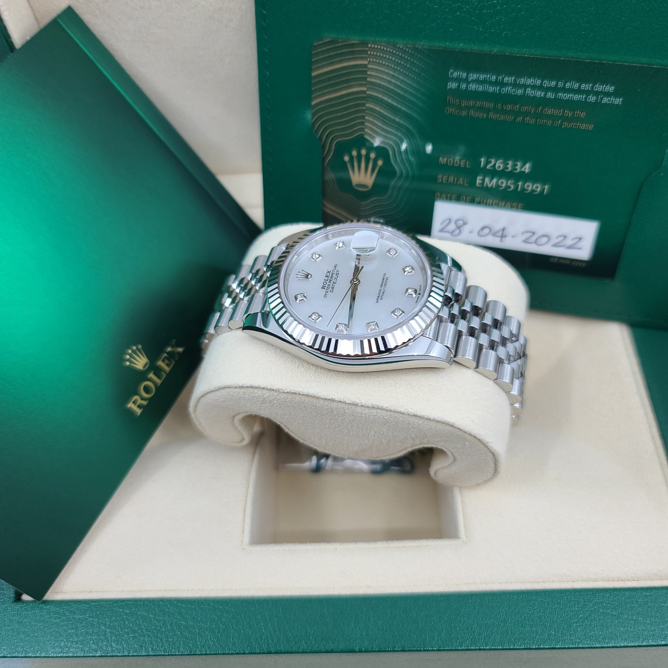 DATEJUST Mother pearl 41 Oyster, 41 mm, Oystersteel and white gold