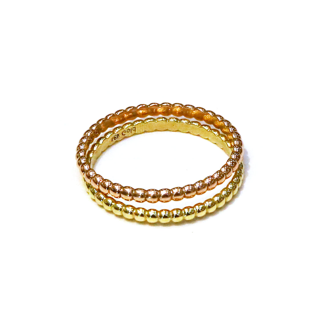 Beaded 18K Gold Bridal Ring