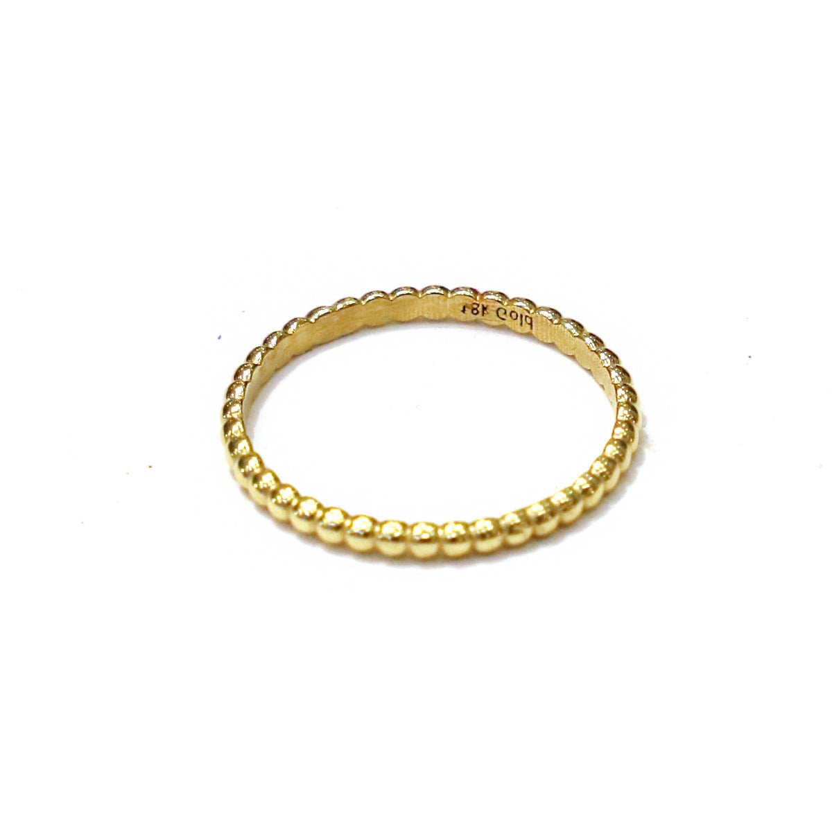 Beaded 18K Gold Bridal Ring