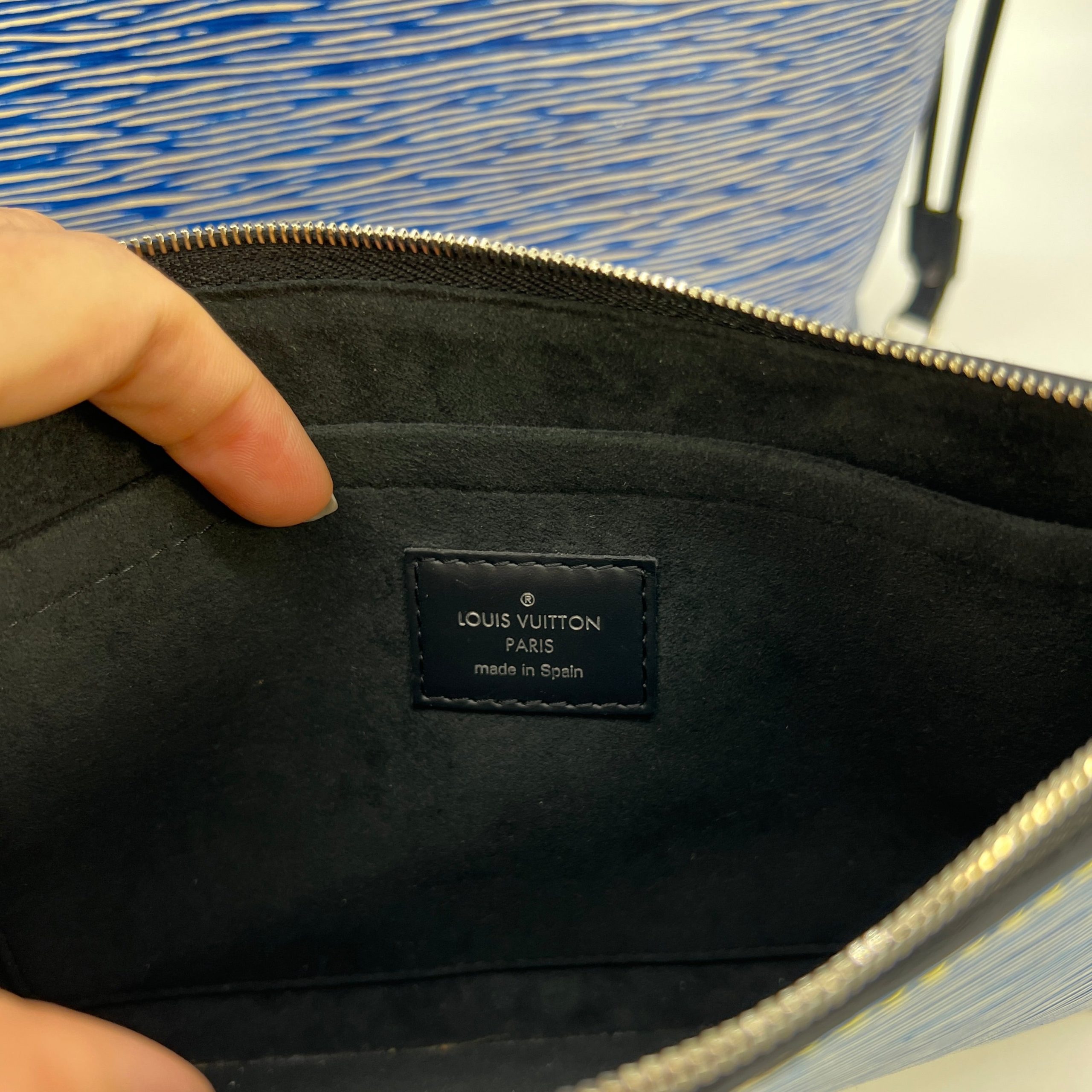 Louis Vuitton Epi Neverfull MM Denim Light [Guaranteed Authentic]