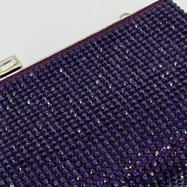 Judith Leiber Black Crystal Square Minaudiere Purple [Guaranteed Authentic]