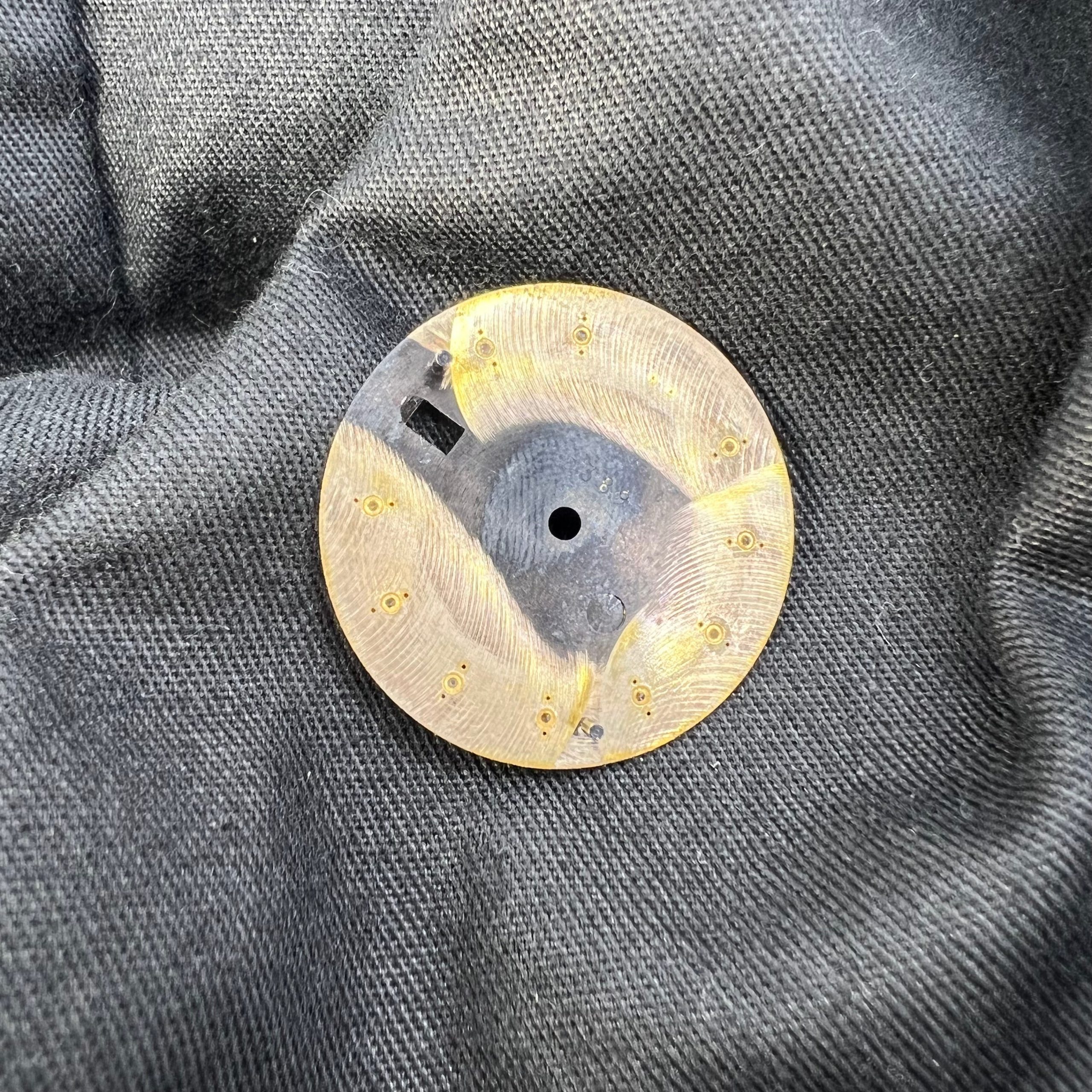 Guaranteed Authentic Rolex Oyster Perpetual DateJust Black 10pt Diamond With Gold Border Watch Dial 36mm