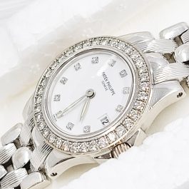 Patek Philippe Neptune White Gold Diamond Ladies Watch 4881