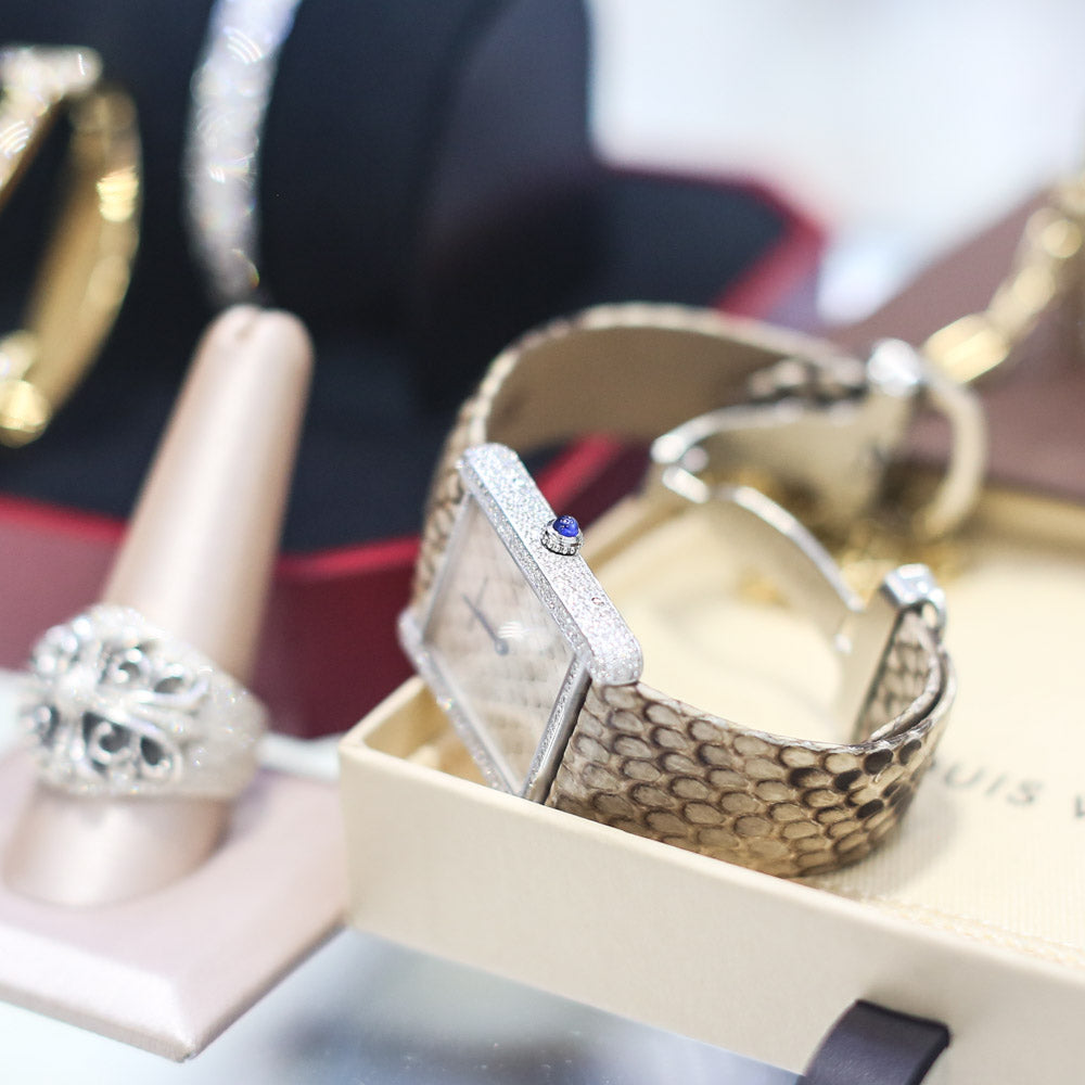 Cartier Tank Francaise Watch 3169 FULL DIAMONDS