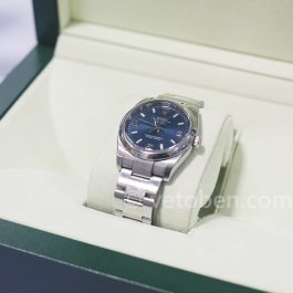 Rolex Air King Blue Baton Dial Domed Bezel Steel
