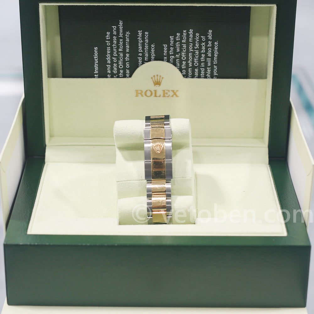 ROLEX Datejust Two-Tone Yellow Gold & Stainless Steel with Gold Dial, Diamond Bezel & Markers