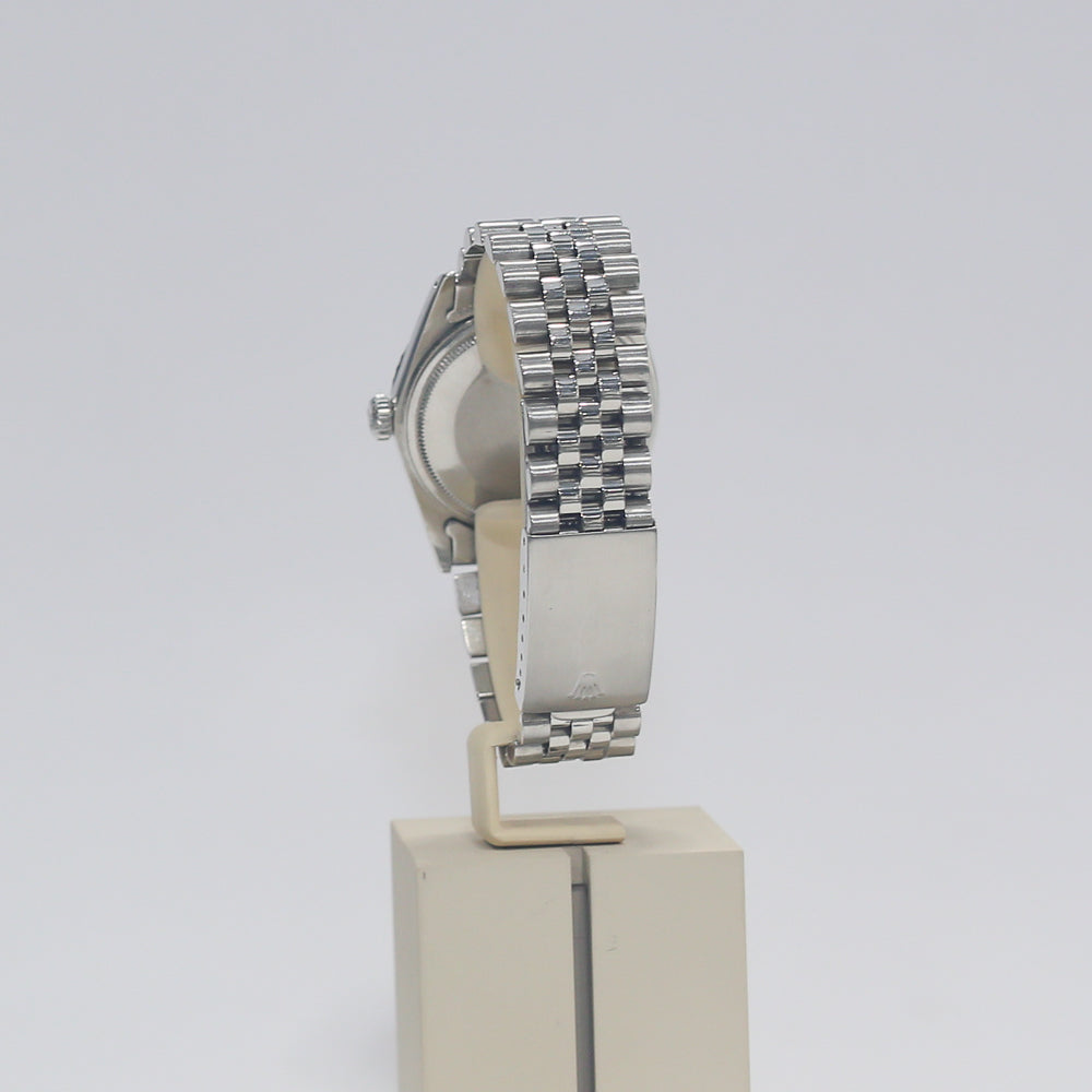 ROLEX Silver Oyster Perpetual Datejust with Blue Dial and Jubilee Bracelet 16014