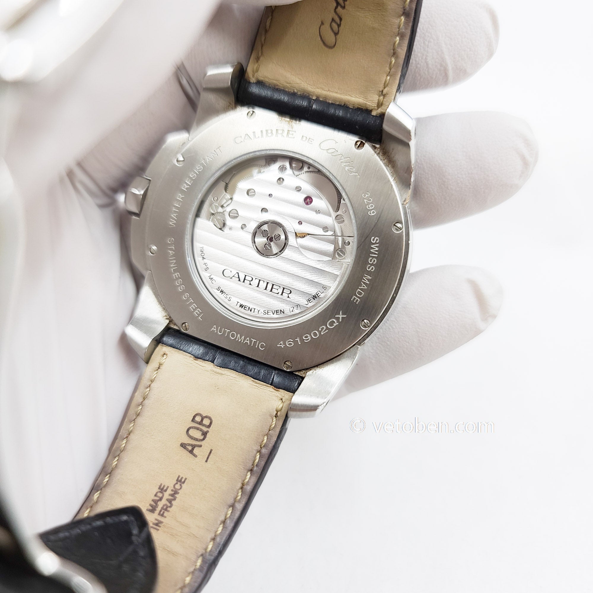 Cartier Calibre Stainless Steel Black Dial Automatic Mens Watch W7100037