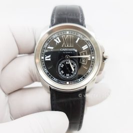 Cartier Calibre Stainless Steel Black Dial Automatic Mens Watch W7100037