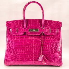 Hermes Birkin Bag 35cm Scheherazade Porosus Crocodile Silver Hardware