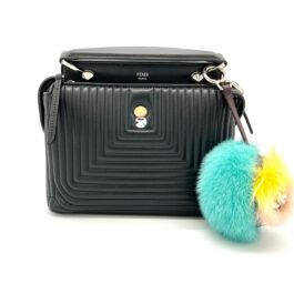 FENDI black quilted leather DOTCOM CLICK SMALL Shoulder Bag