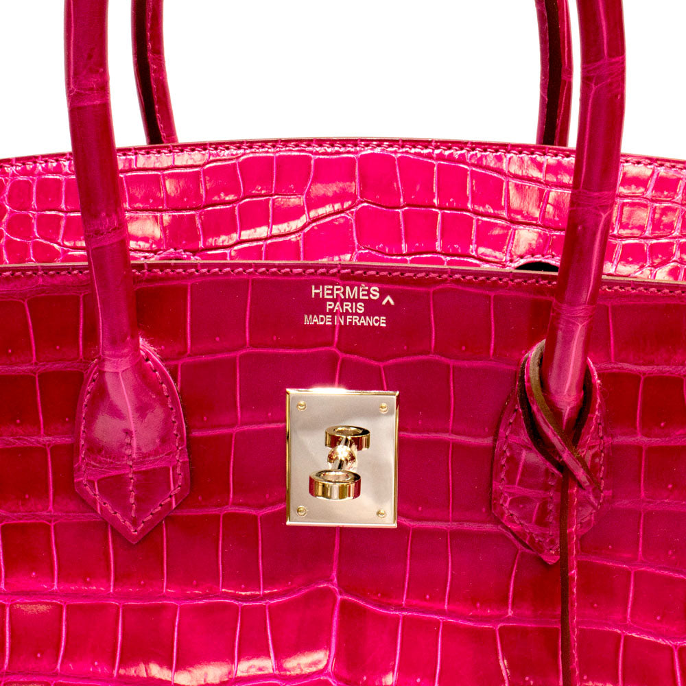 Hermes Birkin Bag 35cm Scheherazade Porosus Crocodile Silver Hardware