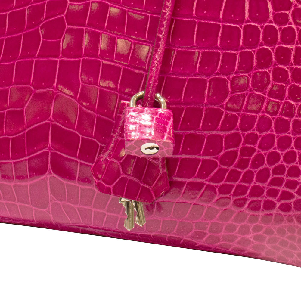 Hermes Birkin Bag 35cm Scheherazade Porosus Crocodile Silver Hardware