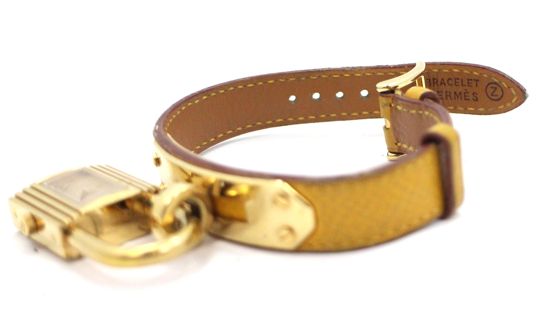 HERMES KELLY WATCH Yellow CALFSKIN STRAP