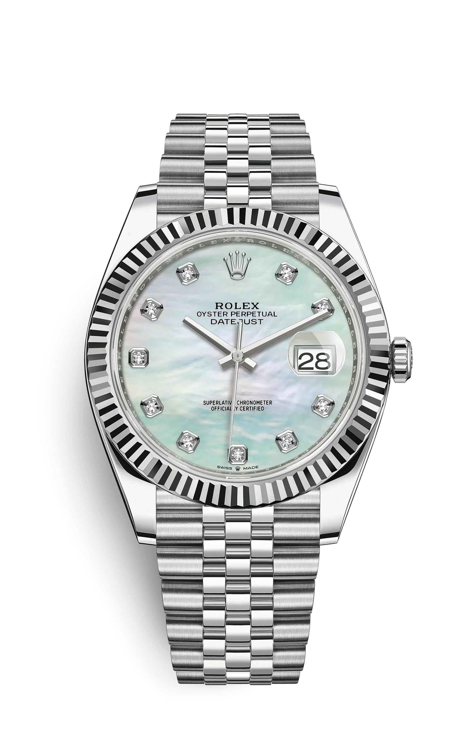 DATEJUST Mother pearl 41 Oyster, 41 mm, Oystersteel and white gold